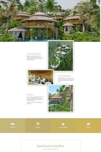 Webové stránky pro developerský projekt - vilový resort na Bali